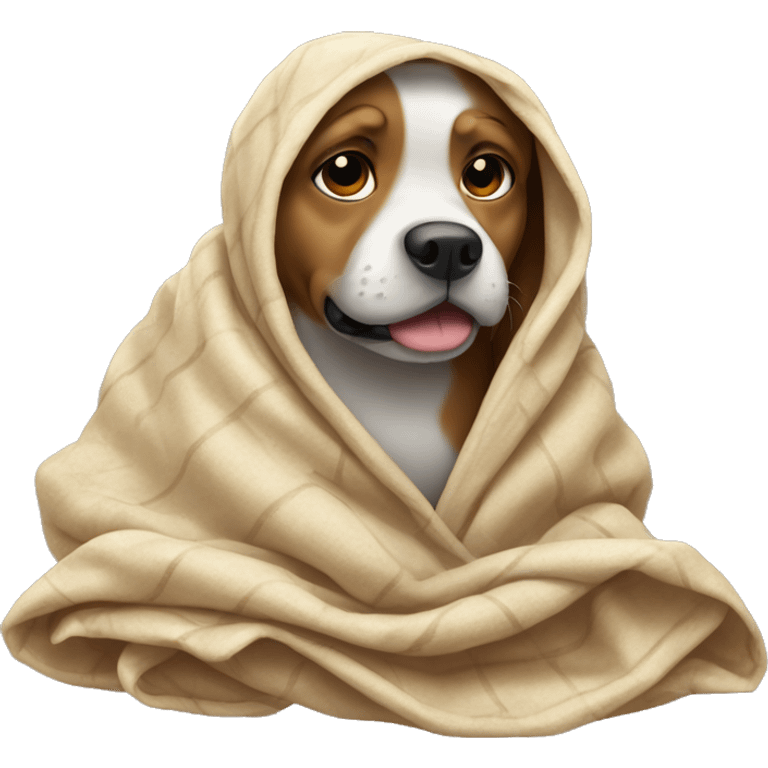 Dog rapped in a blanket emoji