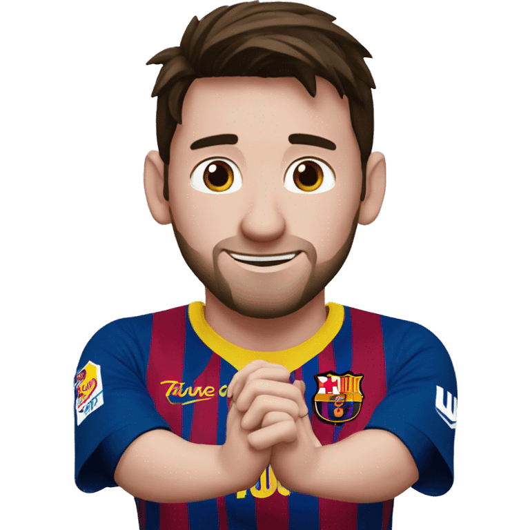 messi who makes a heart with these hands emoji