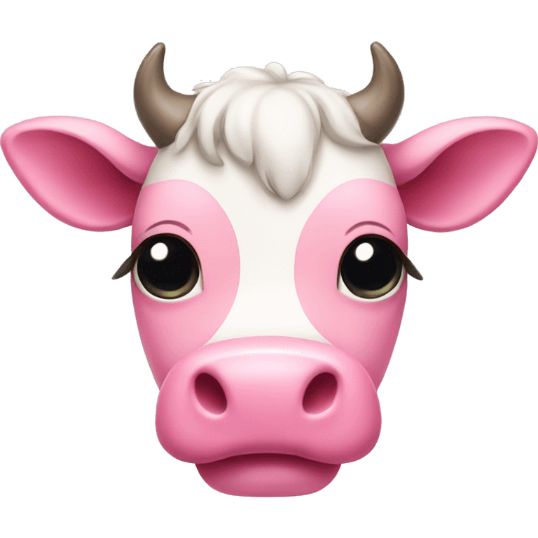 Pink kawaii cow  emoji