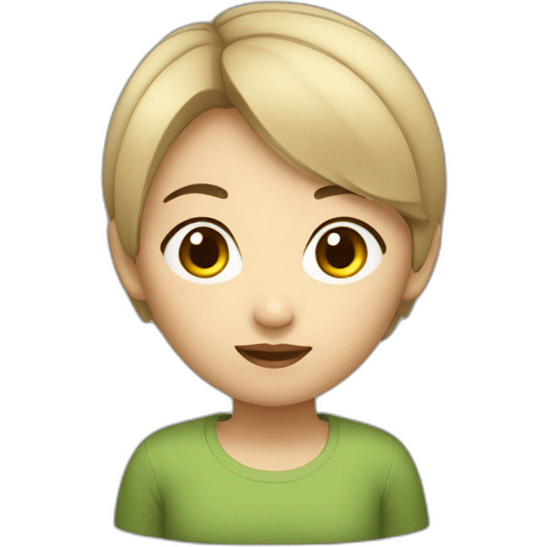 Asian girl with short hair emoji