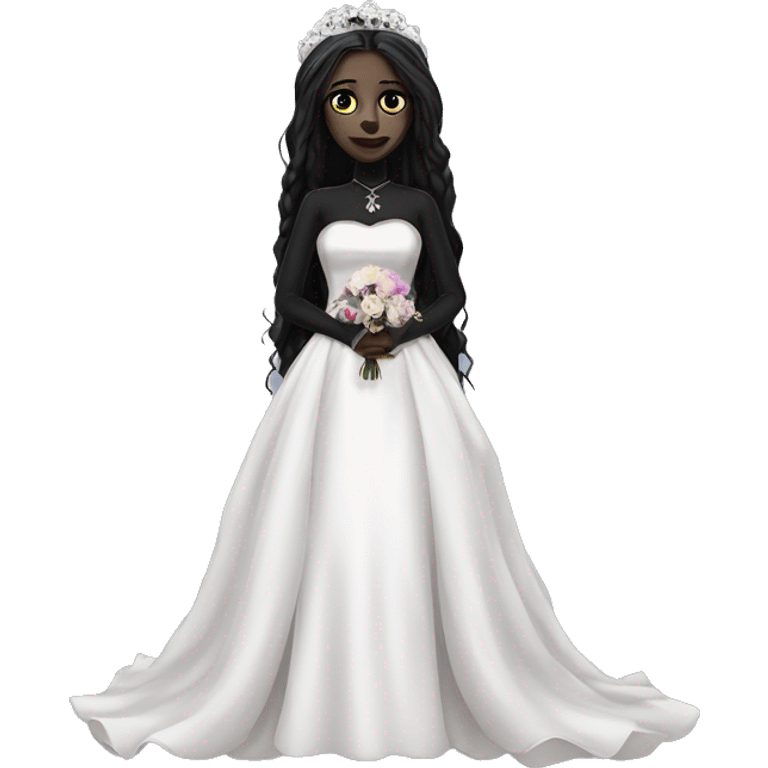 Goth girl in wedding dress emoji