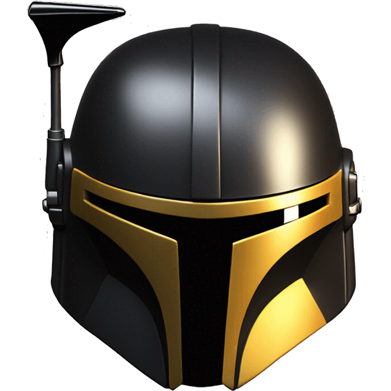 Mandalorian helmet black and yellow with antenna emoji