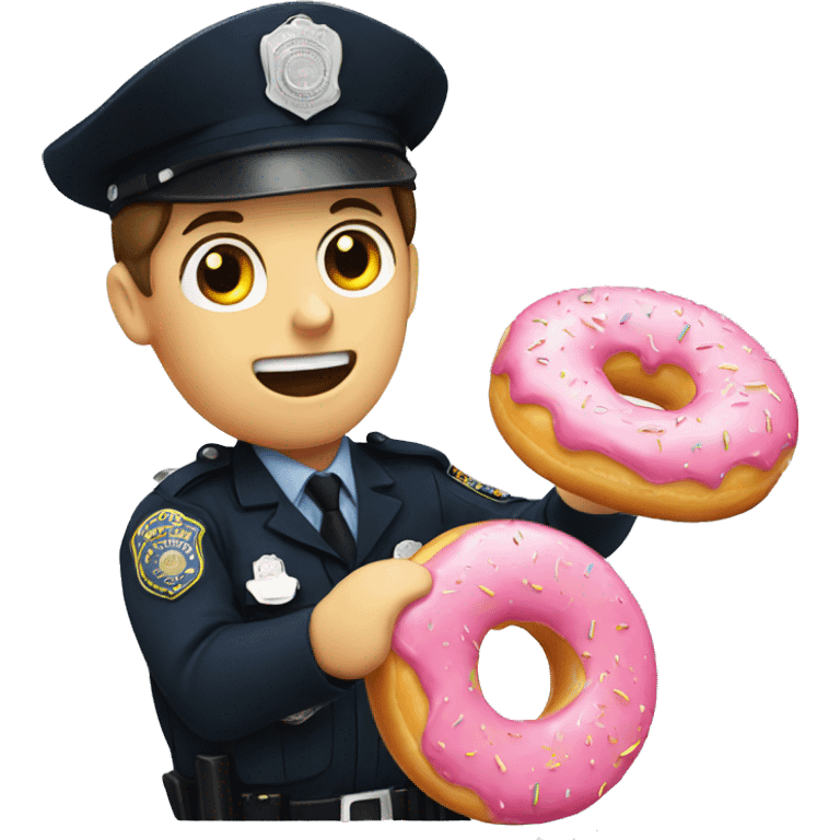 A police eating a donut  emoji