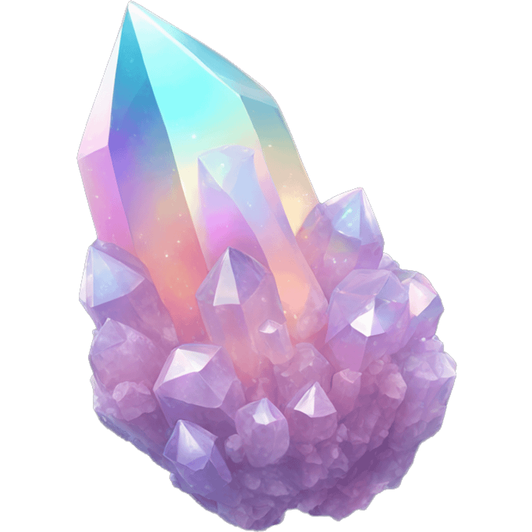 Pastel iridescent nebula crystal cluster long crystals  emoji