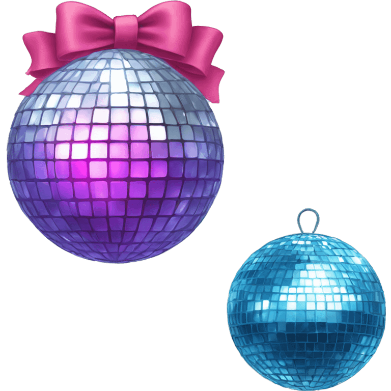 Disco ball and with a bow emoji