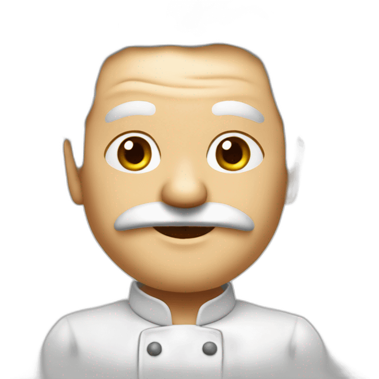 old chef withe hair whit cassoeula emoji