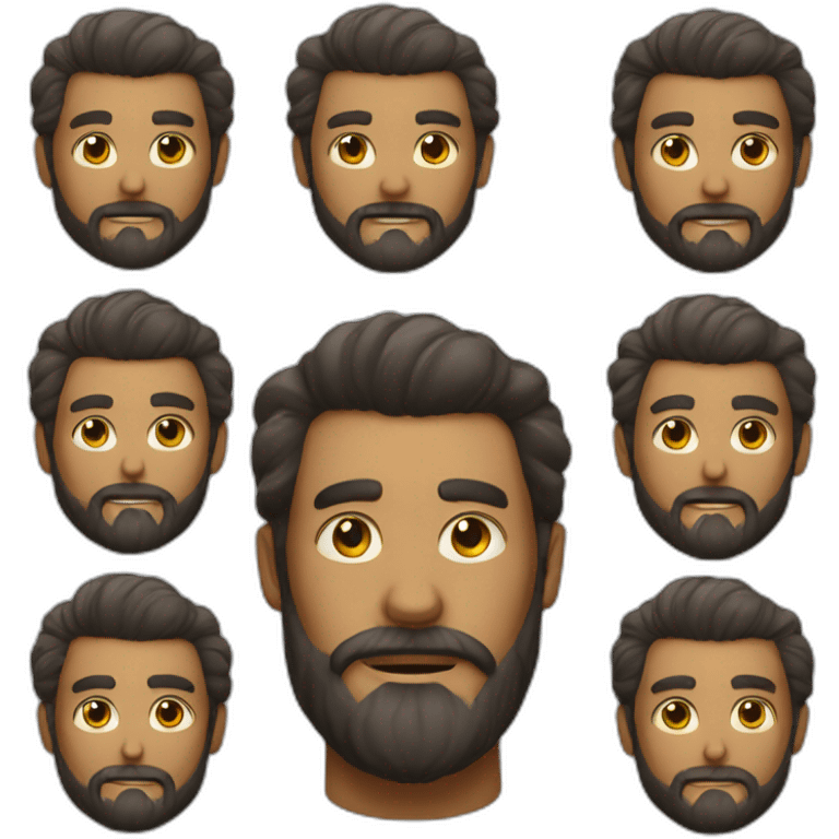 homme avec barbe et cheveux longs emoji