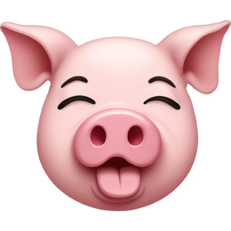 Pig with closed eyes and nails  emoji