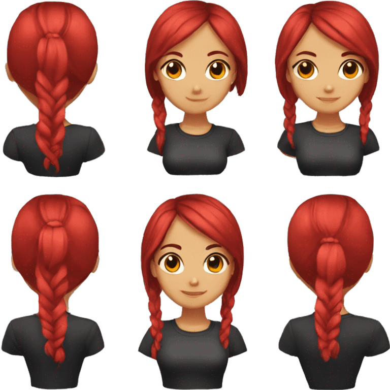 cabello chino rojo emoji