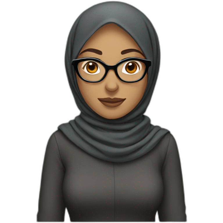 woman with hijab wearing glasses emoji