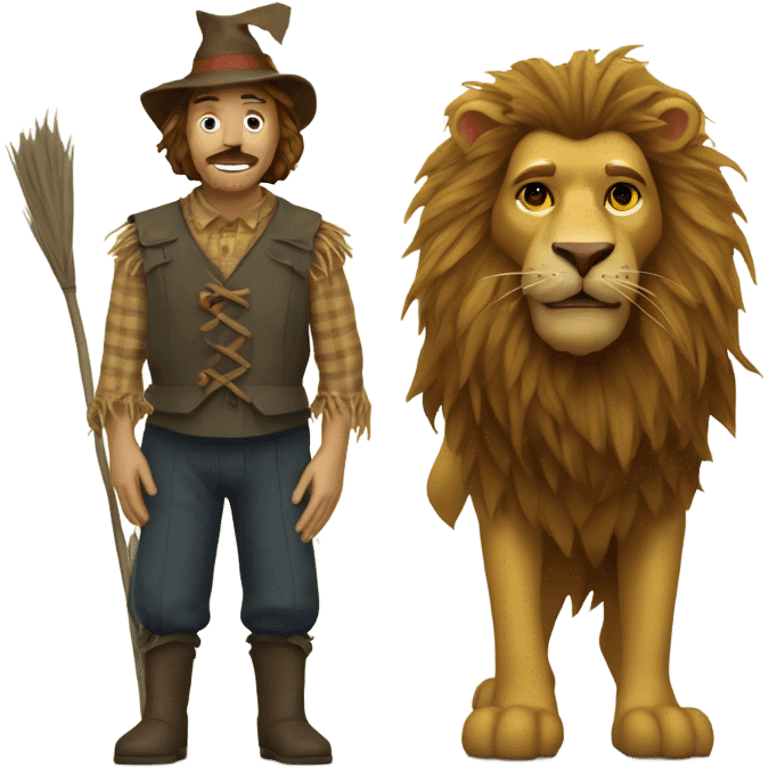 The scarecrow and cowardly lion  emoji