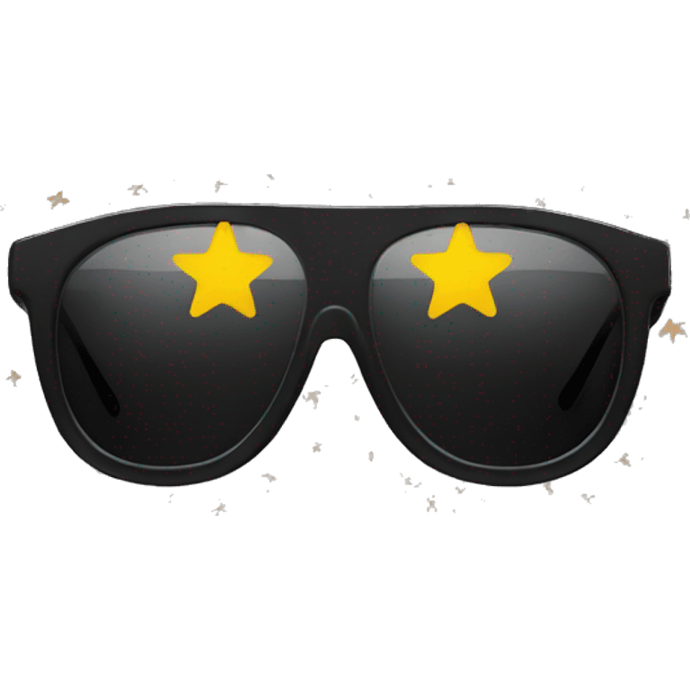 black sunglasses with star print emoji