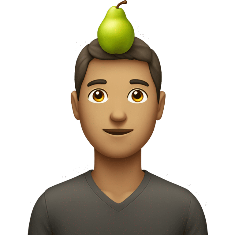 male with the head shape of a pear emoji