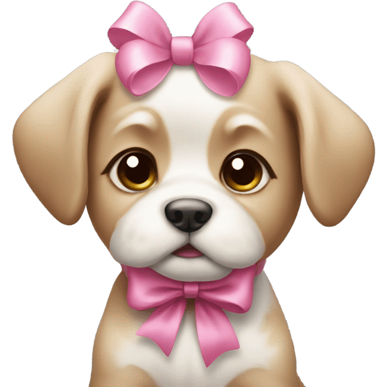 Puppy with a pink bow  emoji