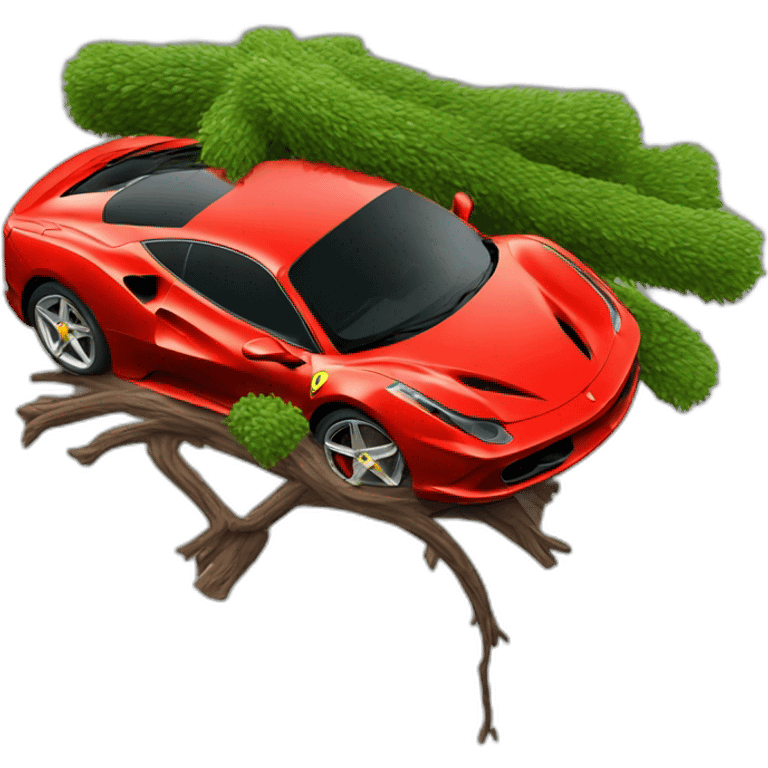 ferrari tree car crash emoji