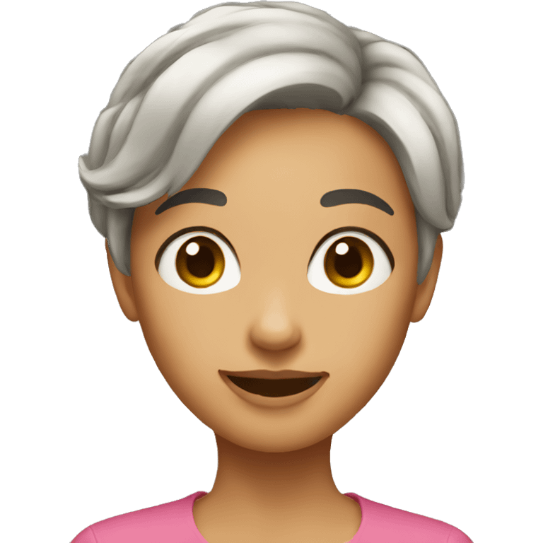 a playful short-haired woman emoji