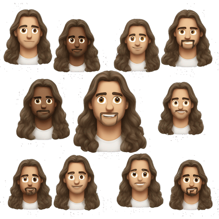 30 years old guys with long brown hair emoji