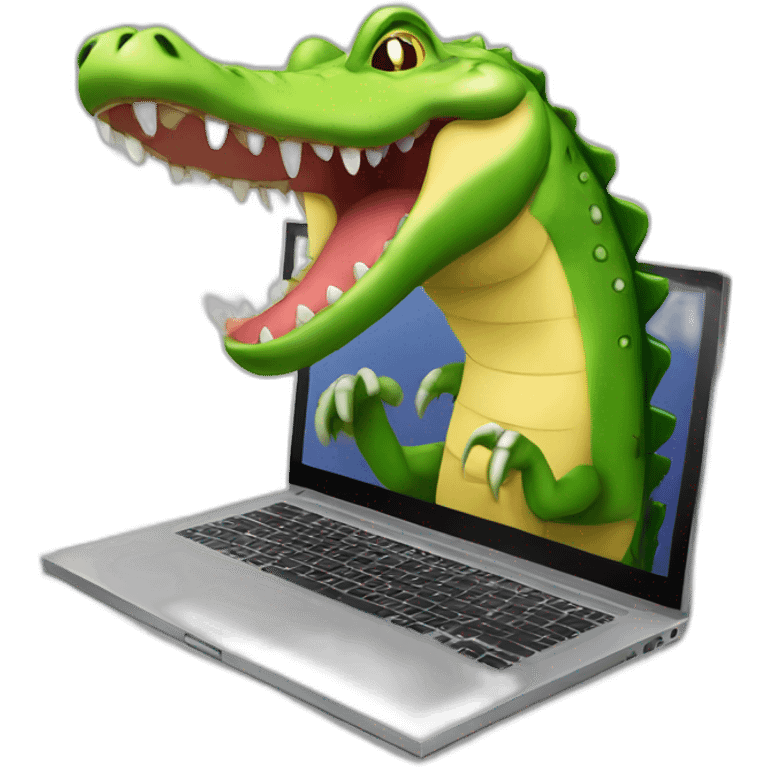 Crocodile forex trading on a computer emoji