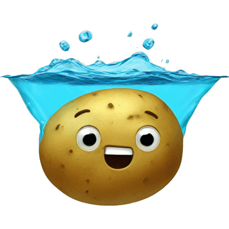 a potato swimming emoji