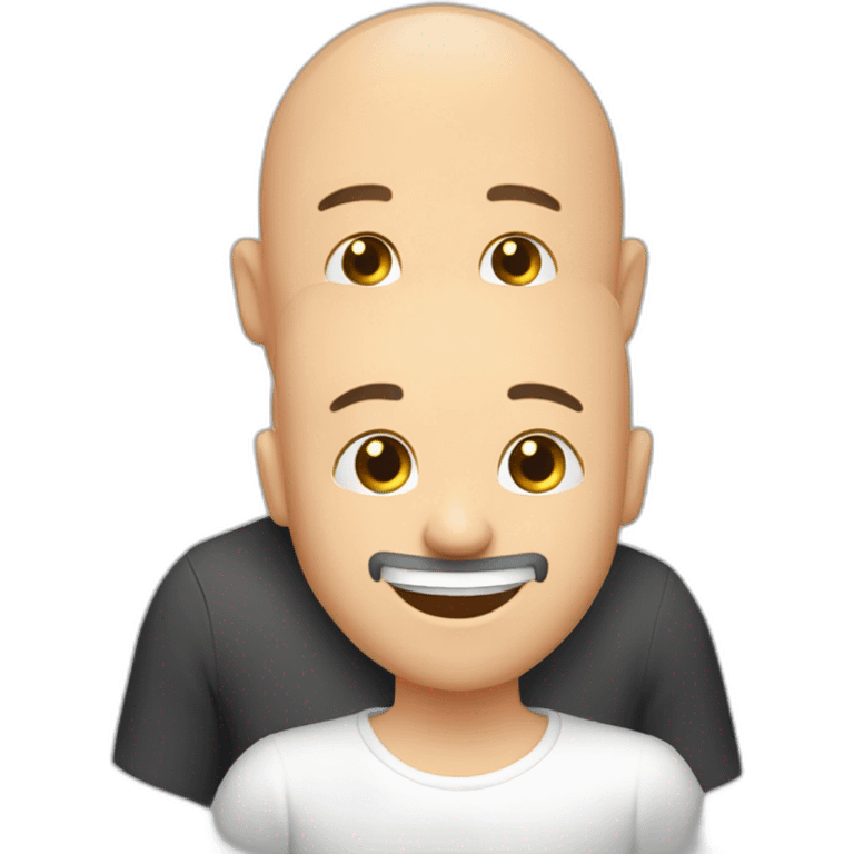 Happy-secret-couple-bald-guy-with-beard-with-boy-haircut-girl-hugging emoji