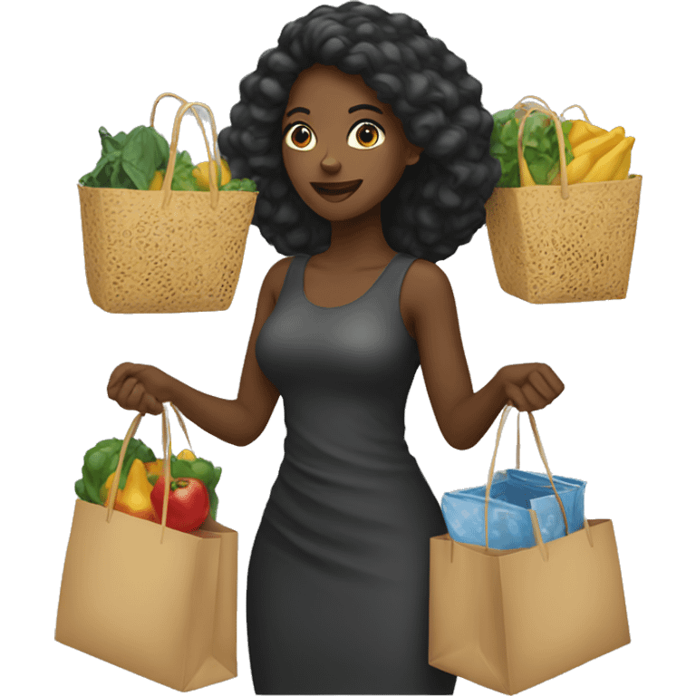 black woman shopping emoji