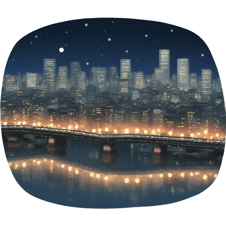 City lights of Tokyo by night emoji