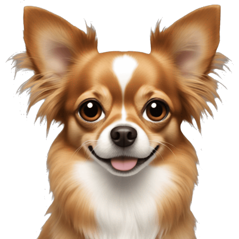 red and black long-haired chihuahua face emoji