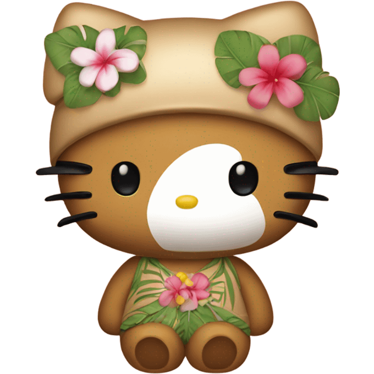 Tan Hawaii hello kitty emoji