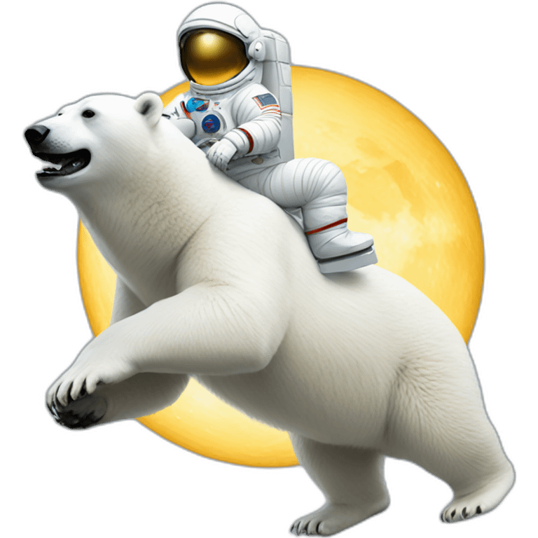 Astronaut riding a polar bear emoji