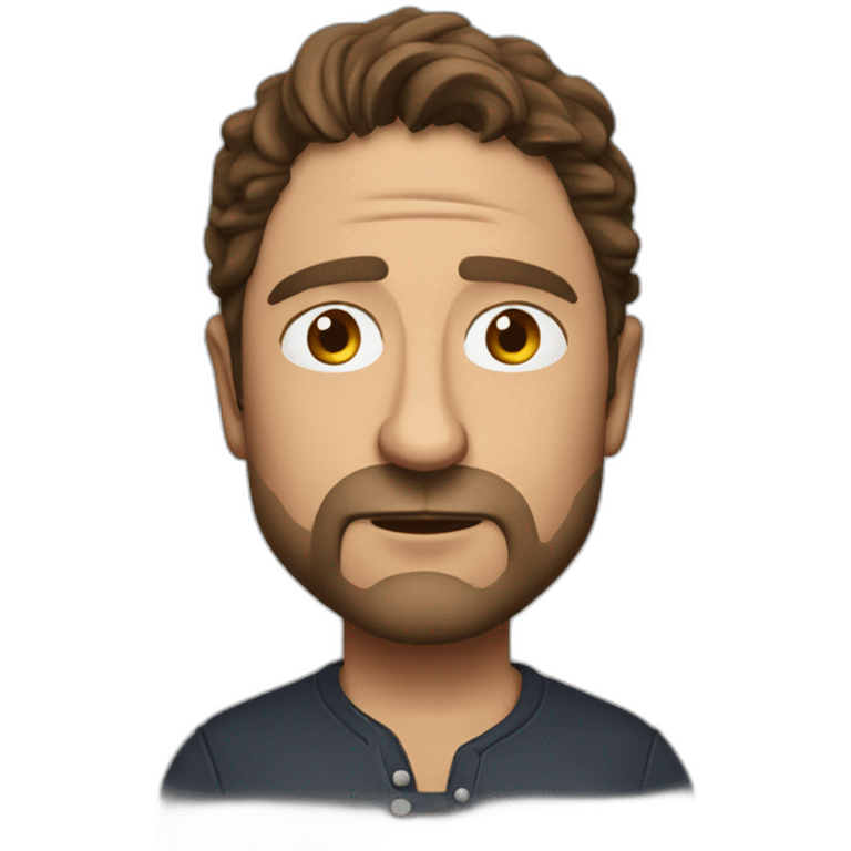 actor Gerard Butler serious emoji