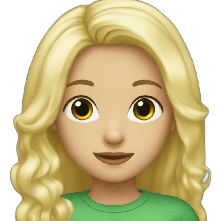 Girl blonde hair green eyes  emoji