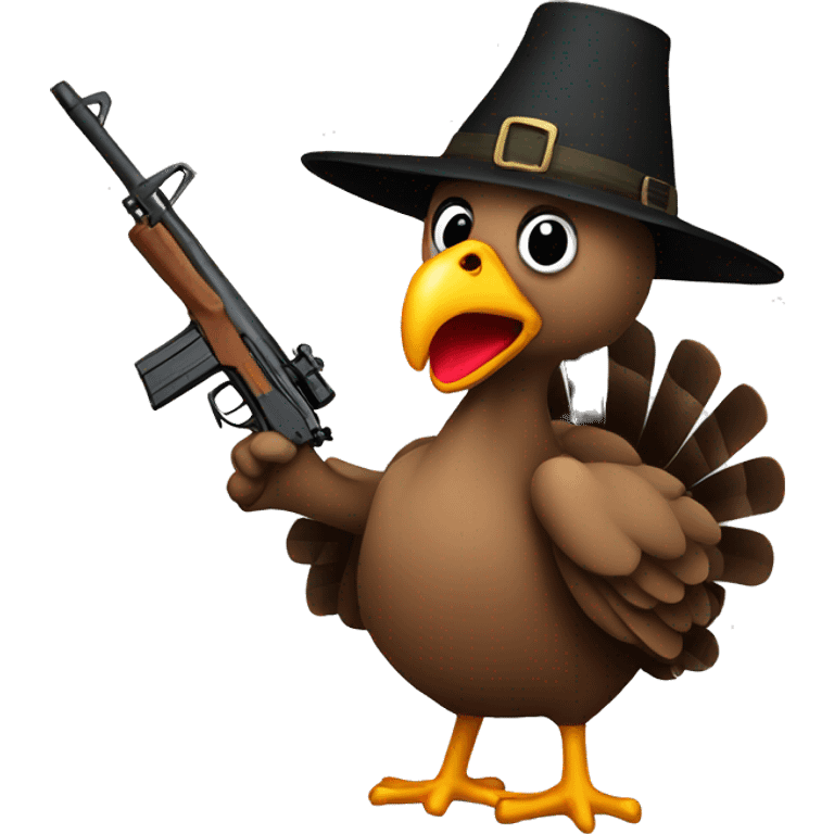 turkey holding rifle  emoji