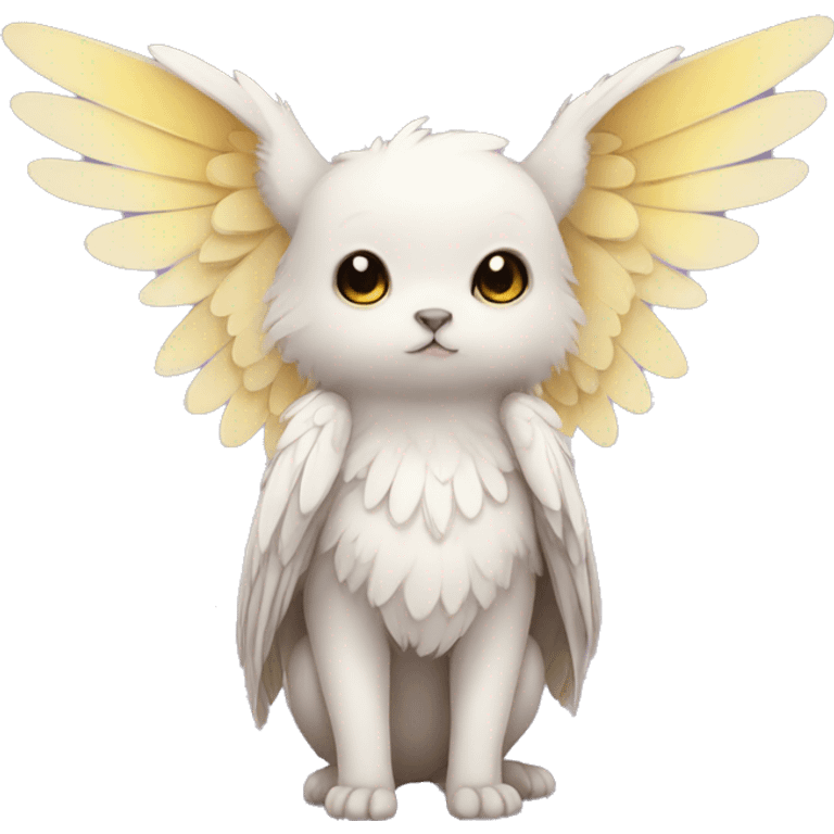 shy cute kawaii winged animal hybrid full body emoji