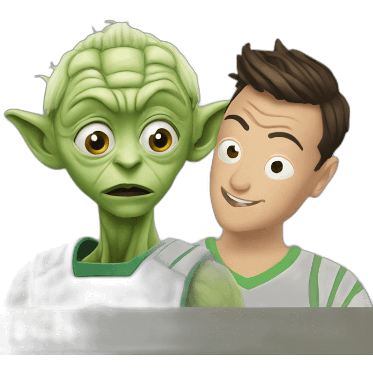 Mesut ozil talking to yoda emoji