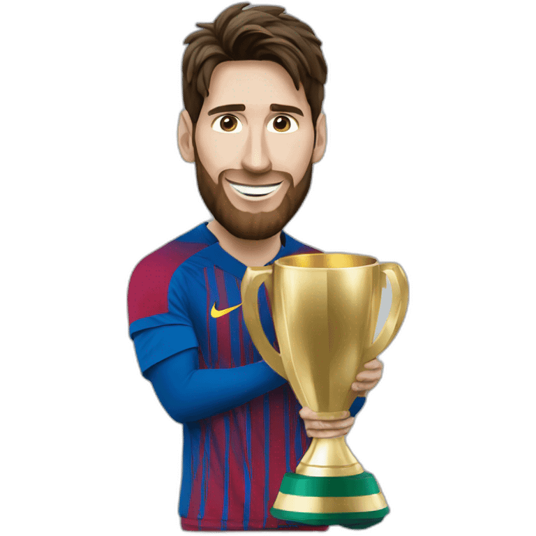 Lional messi with world cup trophy emoji