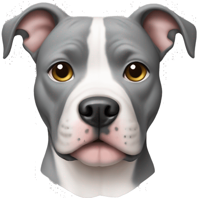 Pitbull white face gray ears  emoji