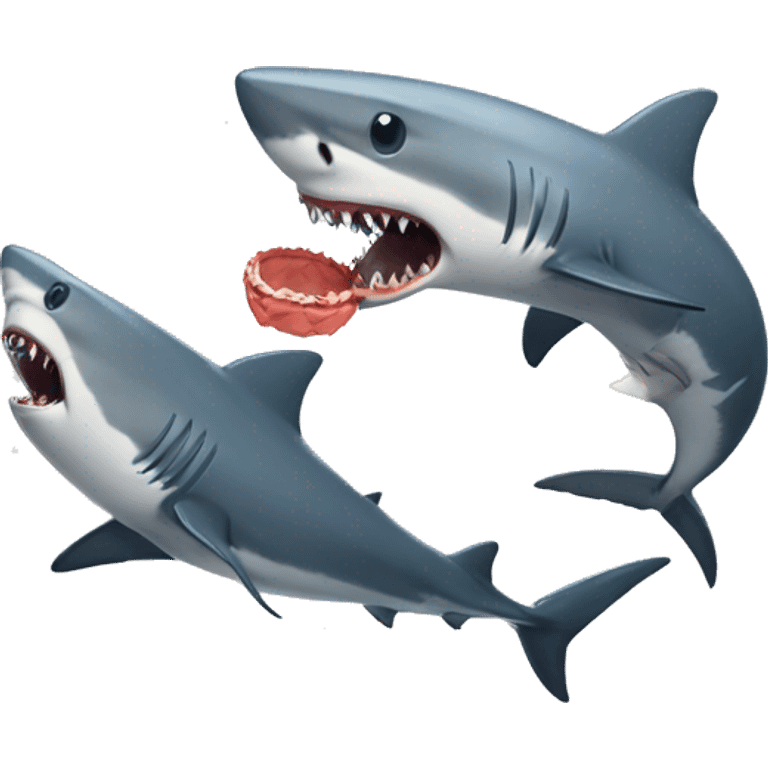 shark giving birth to another shark emoji