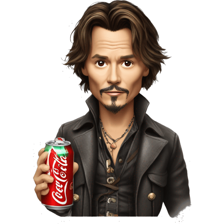 Johny Depp drinks coca cola emoji