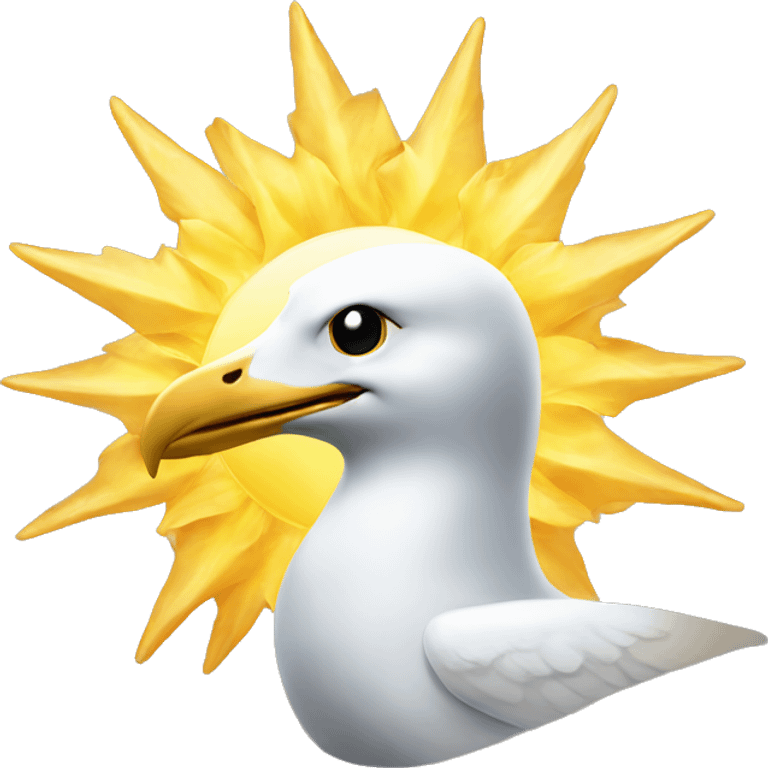 Seagull crown and sun emoji