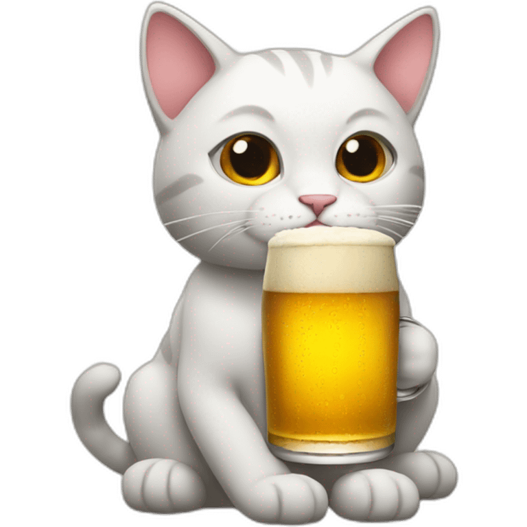 Cat with beer emoji