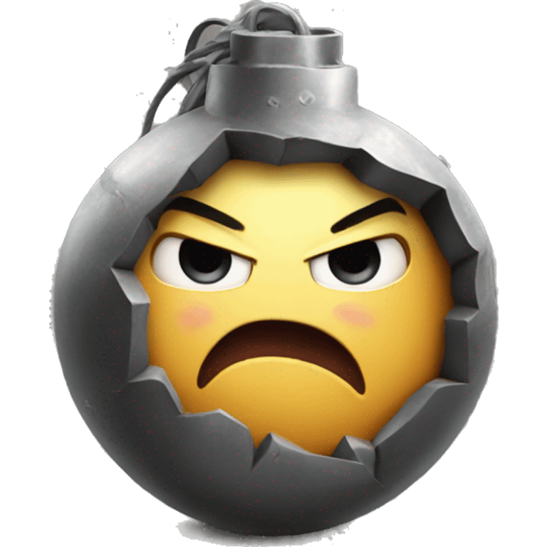 Cute angry bomb emoji