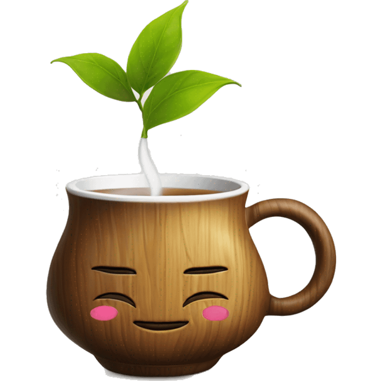 DRINK TEA ZEN YOGA SLELF-LOVE WOOD emoji