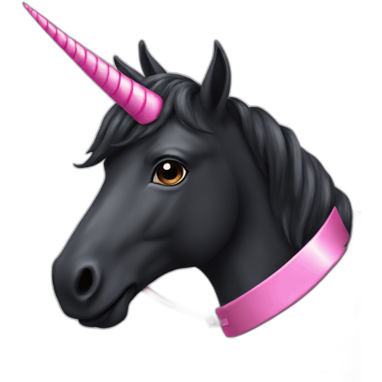 black unicorn with pink horn emoji