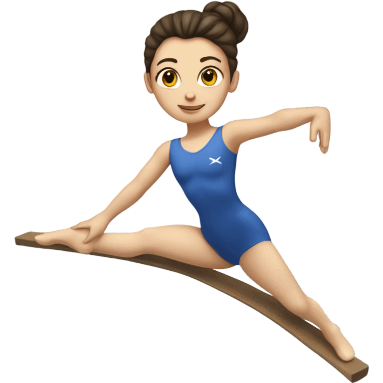 Fair skinned brunette gymnast on balance beam emoji