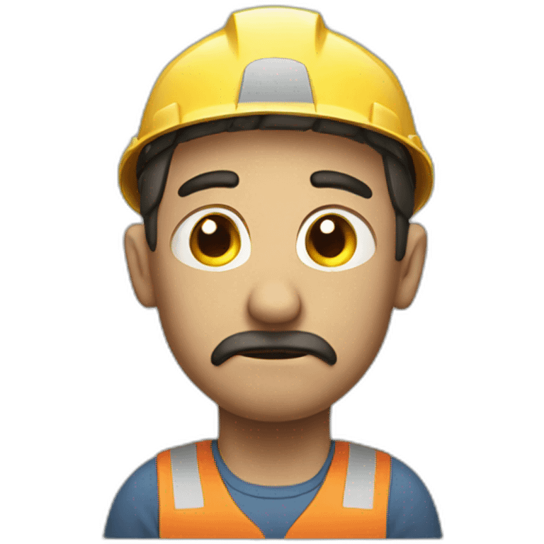 work man with sad face emoji