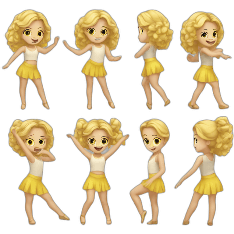 girl dance fair-haired emoji