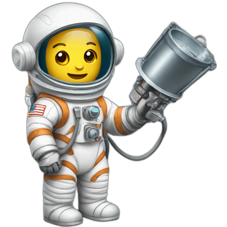 Astronaut holding welding equipment  emoji