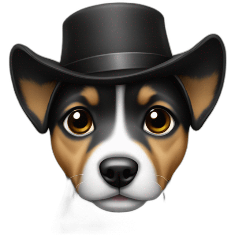 baby dog with a black hat emoji