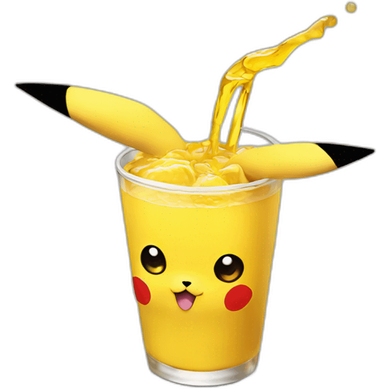 pikachu head only drinking emoji