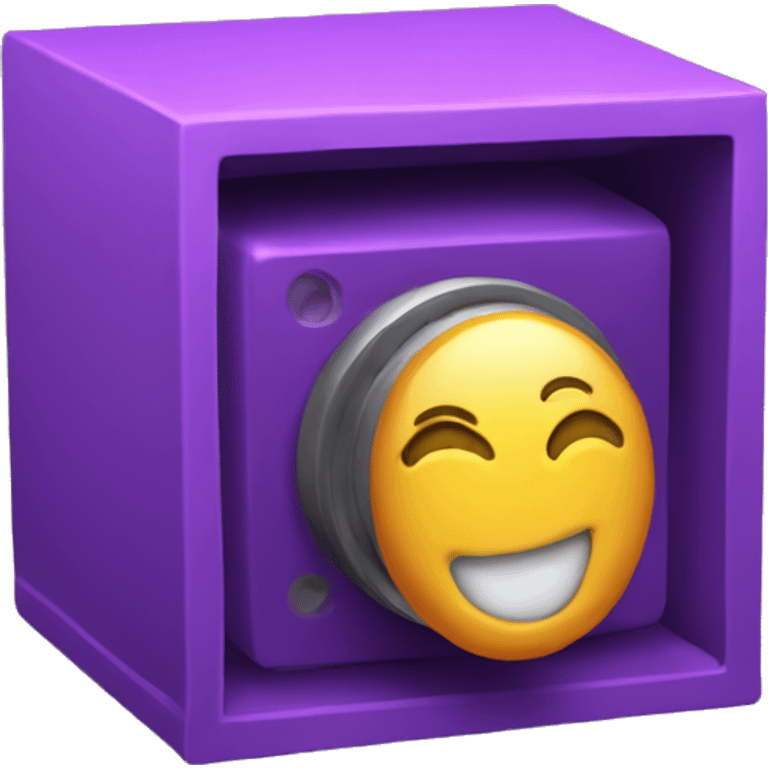 3d purple box taking photo emoji